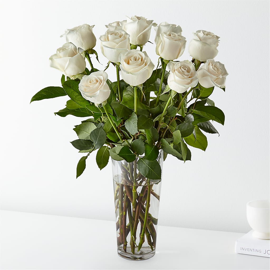 Long Stem White Rose Bouquet – LANELLE'S FLORAL DESIGNS, Livonia LA