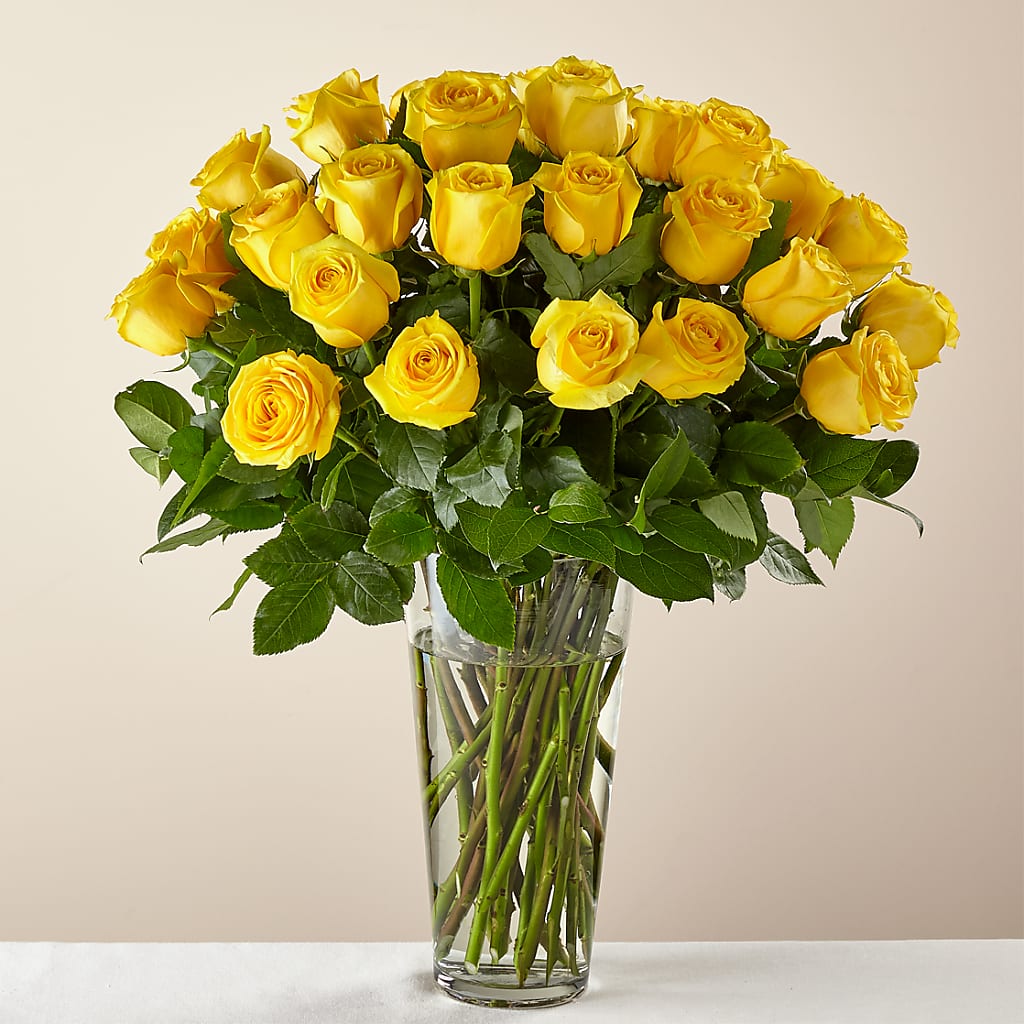 Long Stem Yellow Rose Bouquet – LANELLE'S FLORAL DESIGNS, Livonia LA