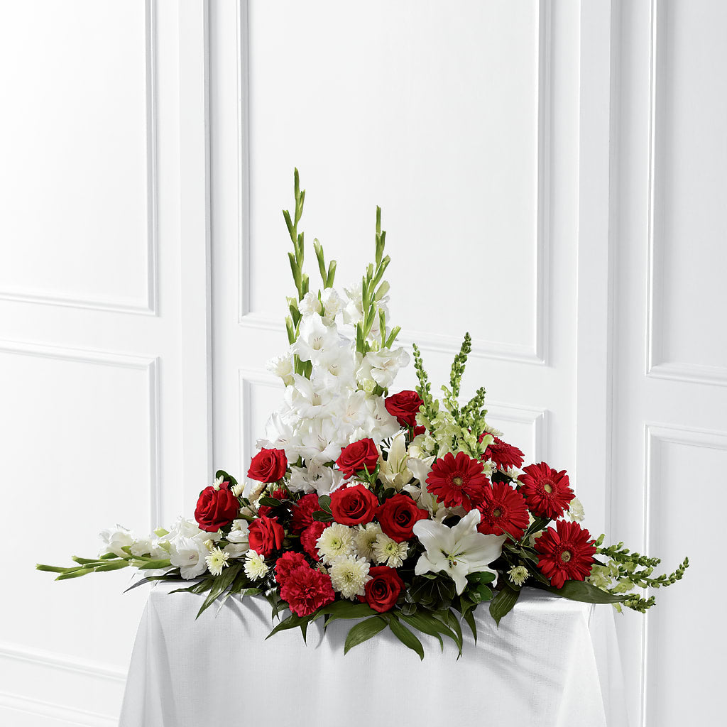 Crimson & White Arrangement – LANELLE'S FLORAL DESIGNS, Livonia LA