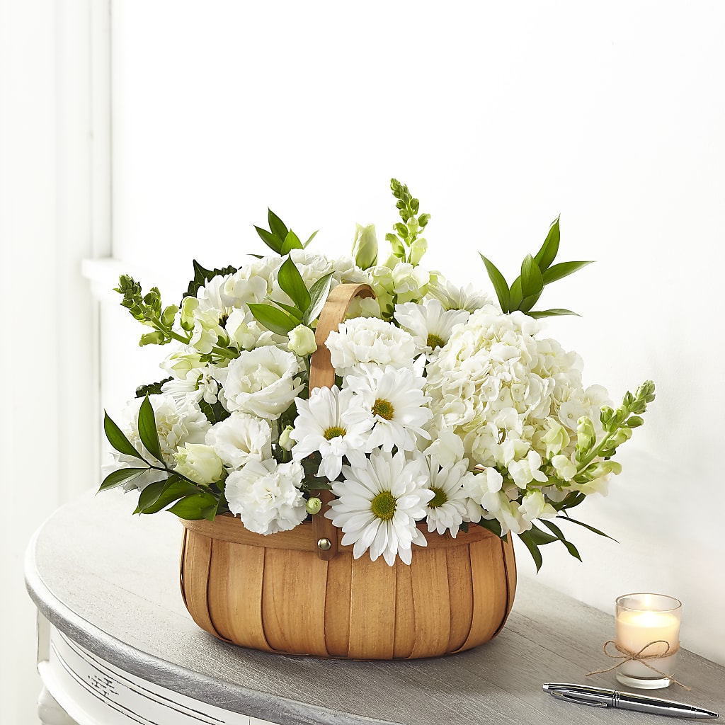 Pure Ivory Basket – LANELLE'S FLORAL DESIGNS, Livonia LA