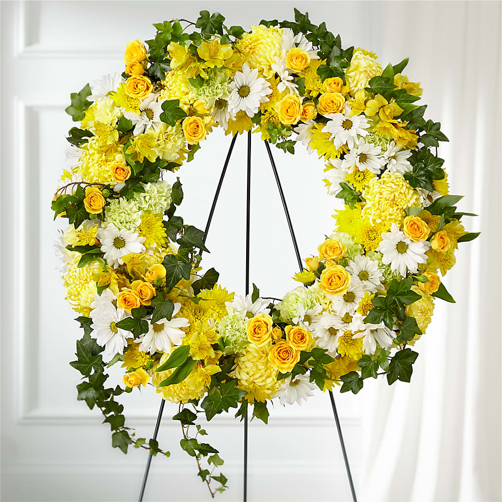 Golden Remembrance Wreath – LANELLE'S FLORAL DESIGNS, Livonia LA