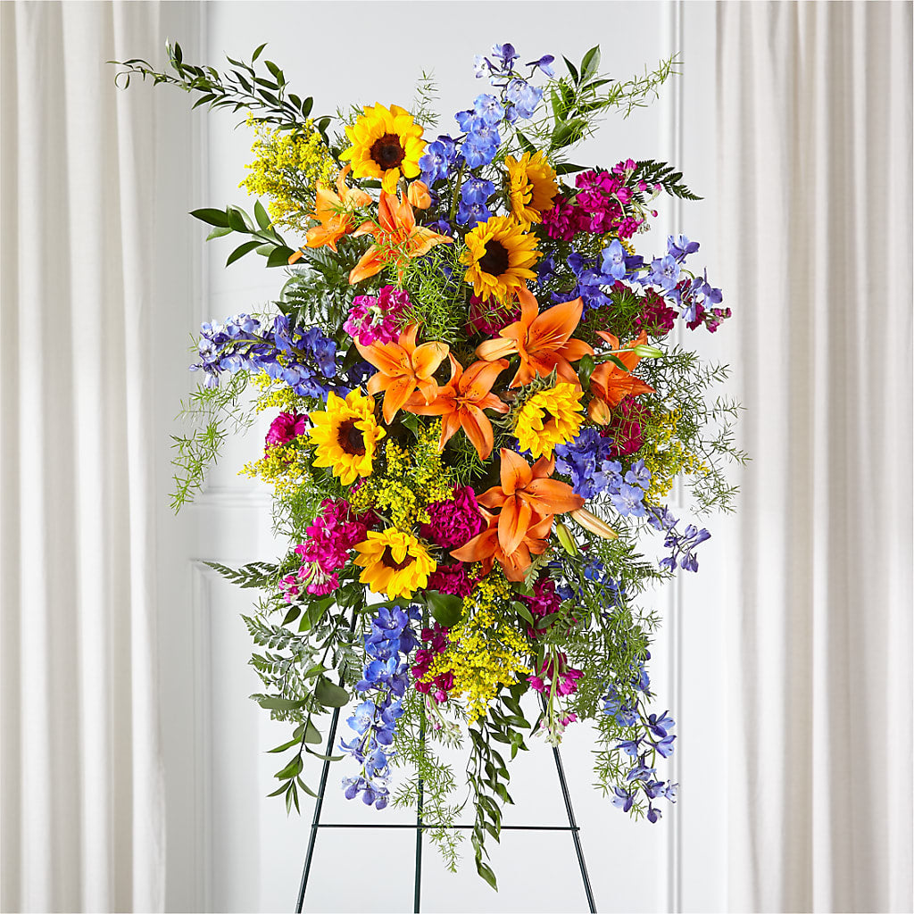 Sunlit Memories Standing Spray (Standard) – LANELLE'S FLORAL DESIGNS, Livonia LA