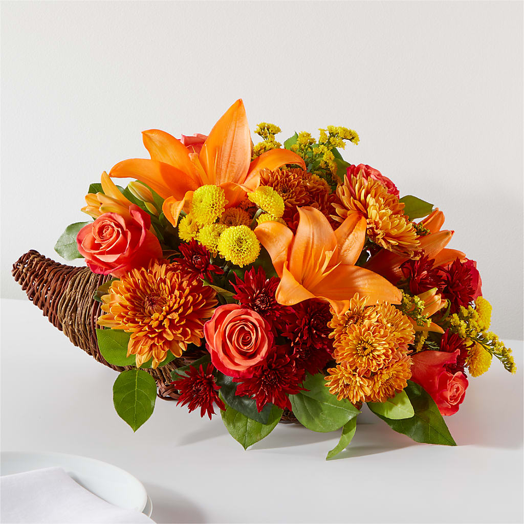 Bouquet of Blessings Cornucopia – LANELLE'S FLORAL DESIGNS, Livonia LA