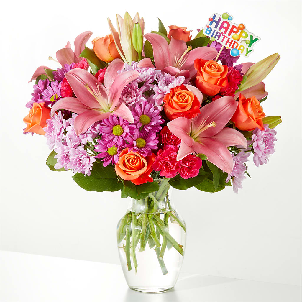 One and Only Bouquet & Happy Birthday Topper – LANELLE'S FLORAL DESIGNS, Livonia LA