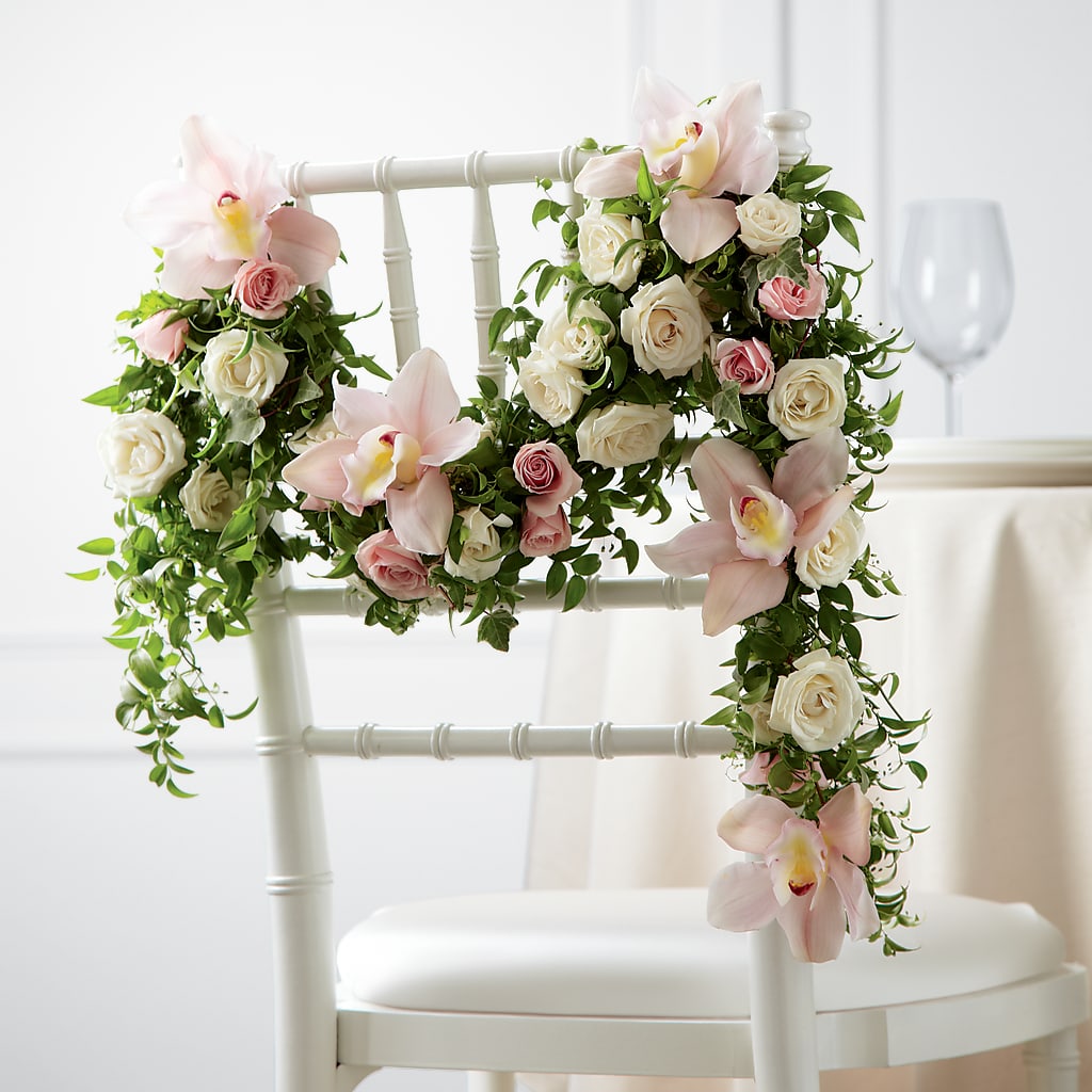Orchid Rose Chair Décor – LANELLE'S FLORAL DESIGNS, Livonia LA