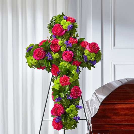 Tribute Rose Floral Cross – LANELLE'S FLORAL DESIGNS, Livonia LA