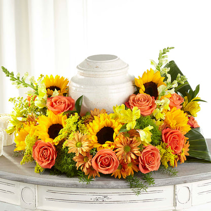 Faithful Sunflower Cremation Adornment – LANELLE'S FLORAL DESIGNS, Livonia LA